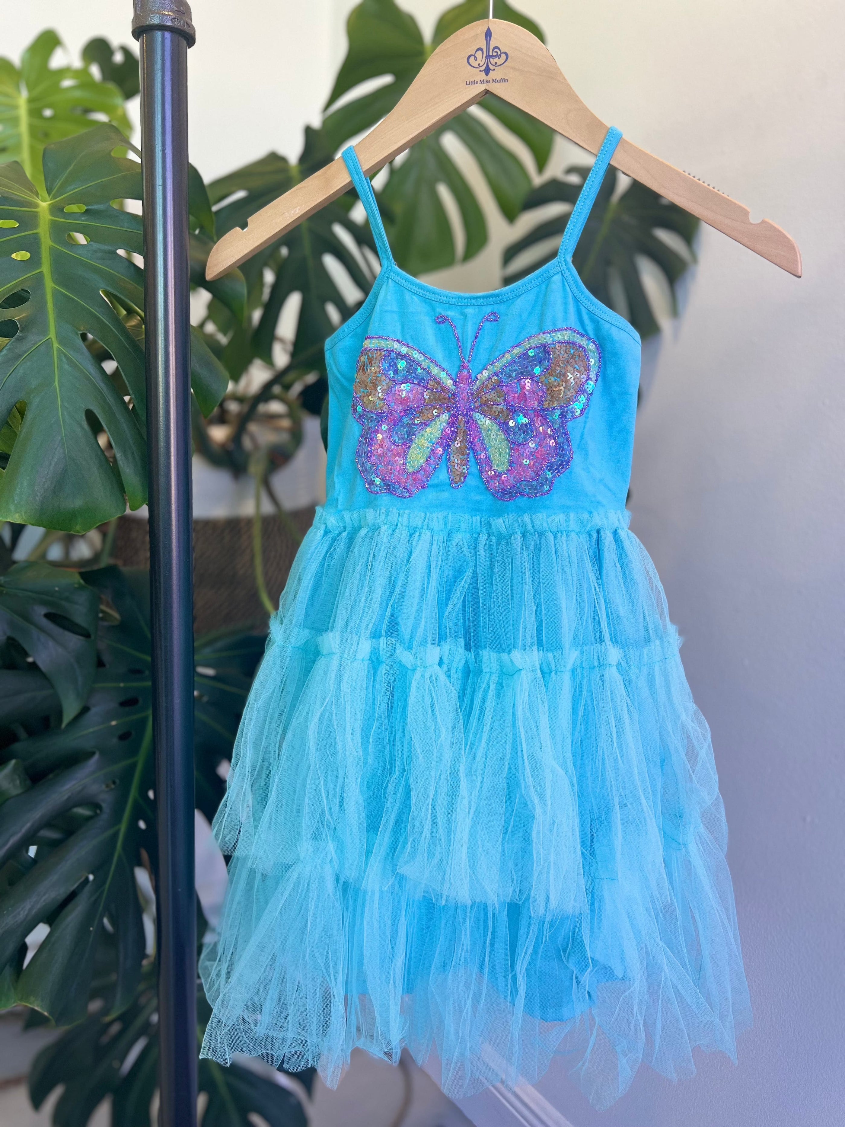 Joyous and Free Joyous and Free Butterfly Dress Turquoise - Little Miss Muffin Children & Home