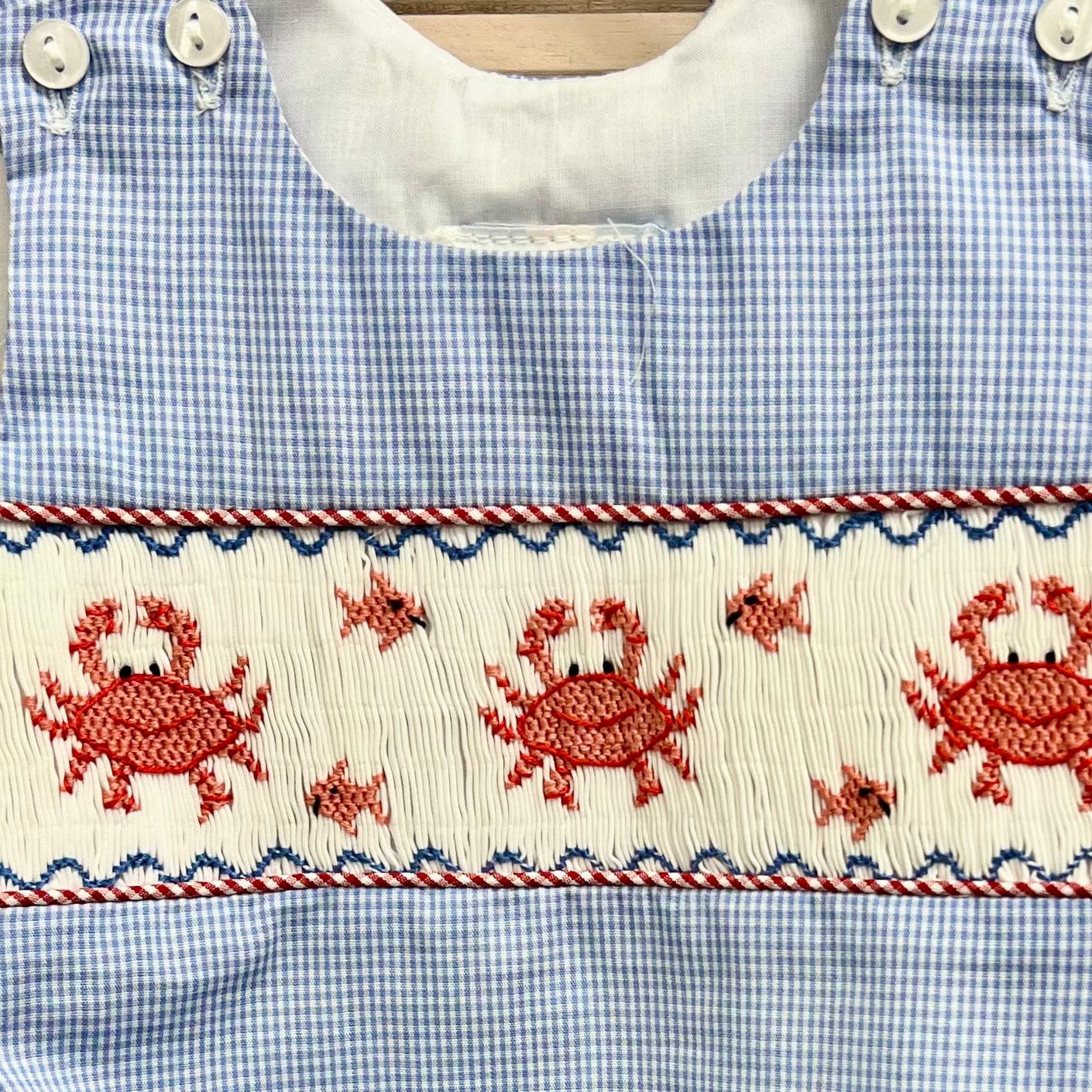 Lulu Bebe Lulu Bebe Crab Smocked Bubble - Little Miss Muffin Children & Home