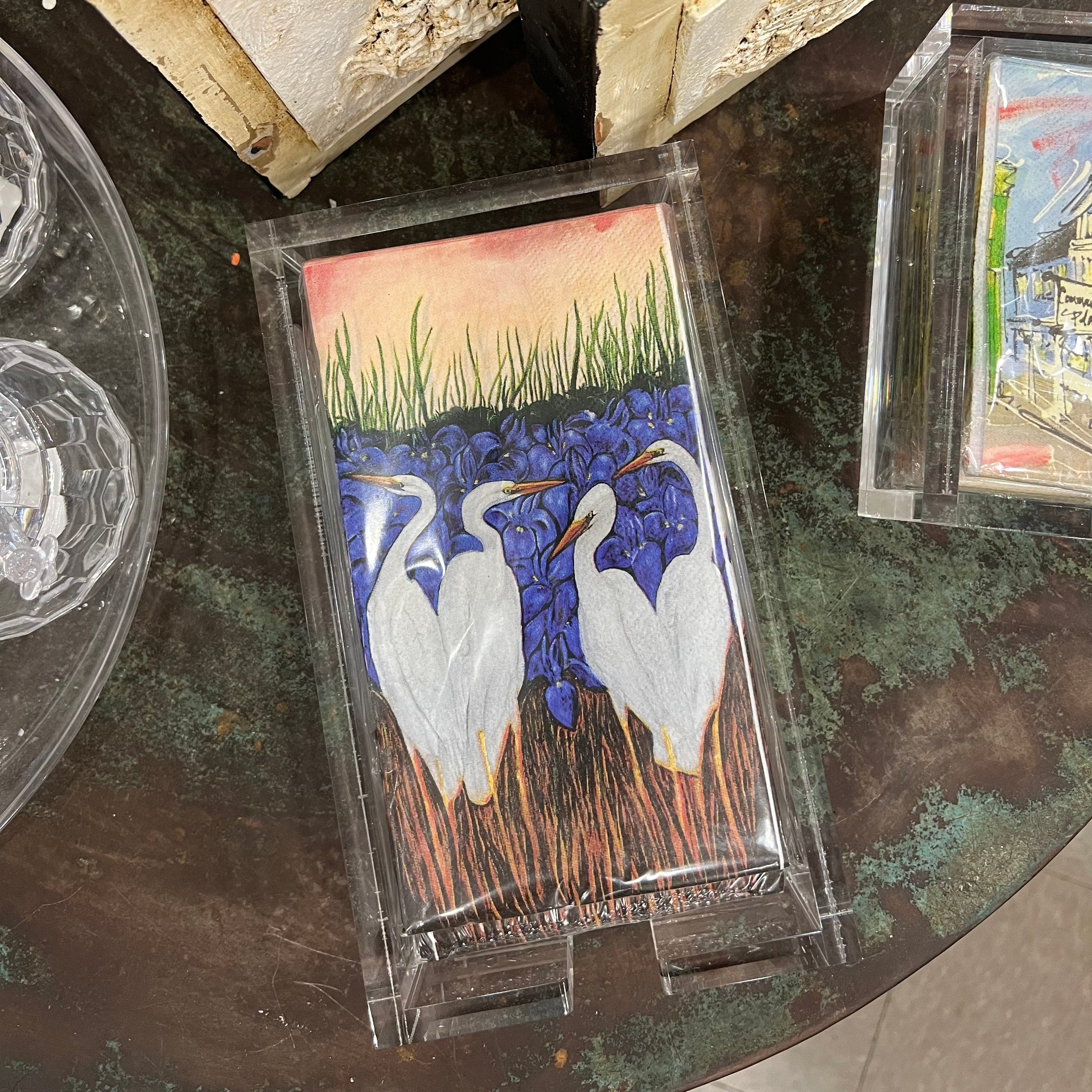 Whereable Art Whereable Art Egret & Irises Guest Towels - Little Miss Muffin Children & Home