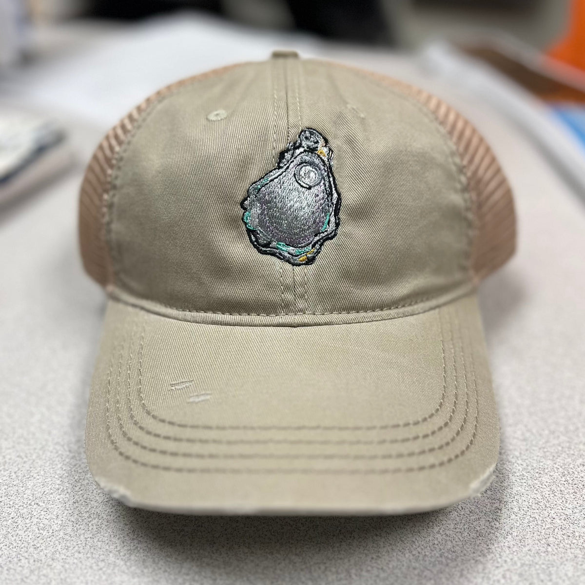 Whereable Art Whereable Art Baseball Cap with Embroidered Oyster - Little Miss Muffin Children & Home