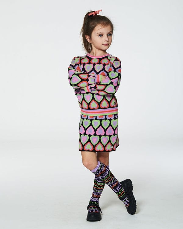 Deux Par Deux Deux Par Deux Jacquard Hearts Skirt - Little Miss Muffin Children & Home