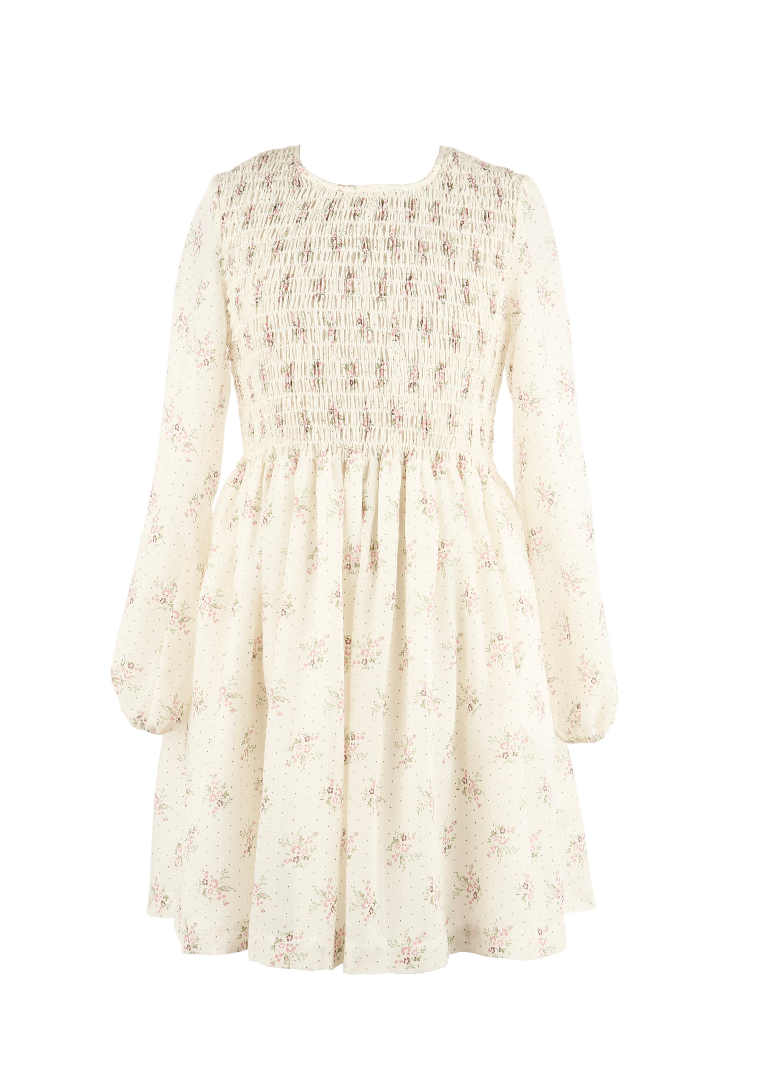 Casero & Associates The Sophie Shirred Dress, Print - Little Miss Muffin Children & Home