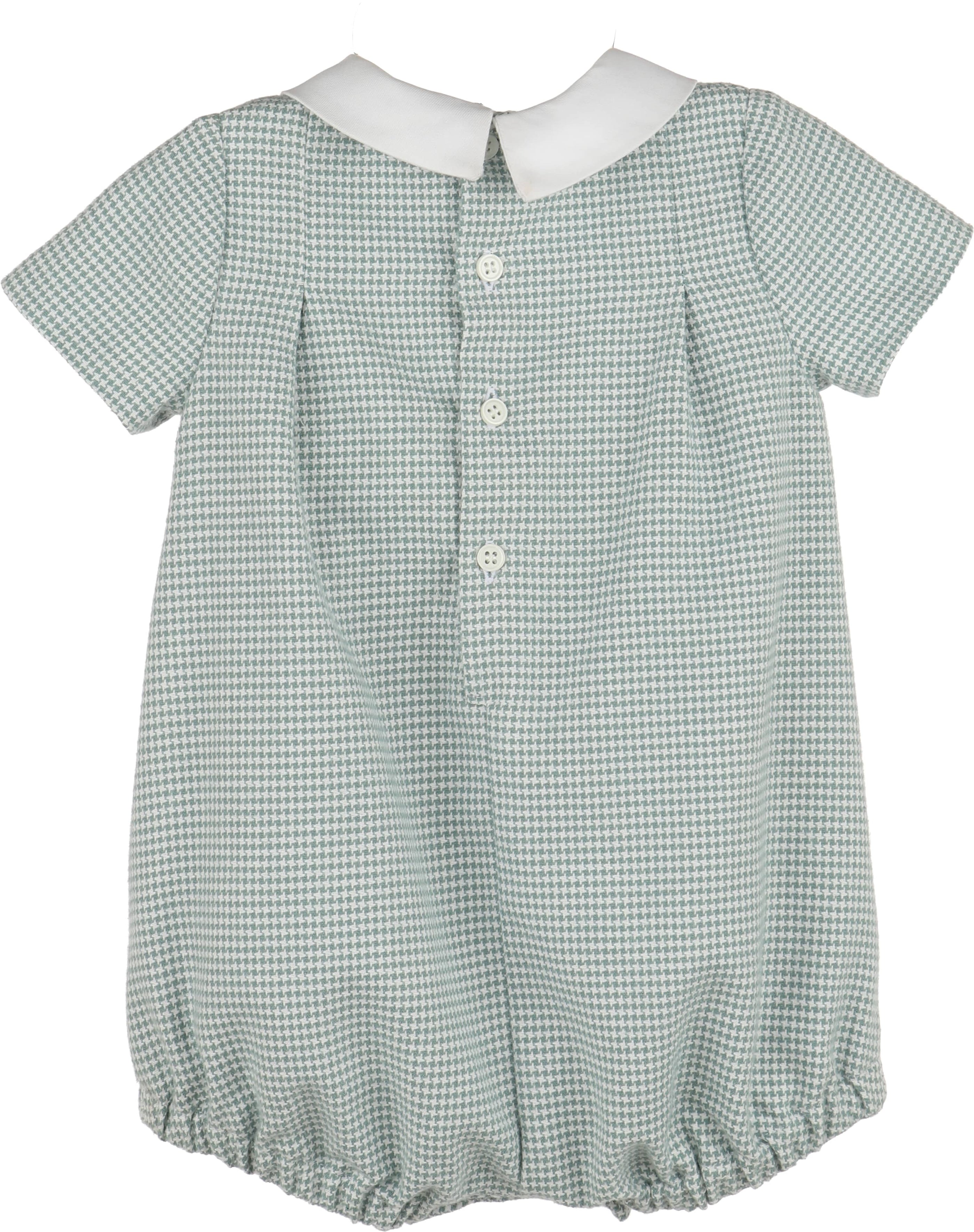 Green Checks Smock Boy Bubble