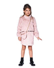 Fake Fur Skirt in Silver Pink