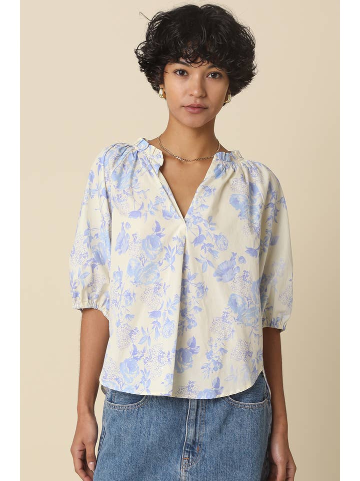 Hazel Floral Puff Sleeve Blouse
