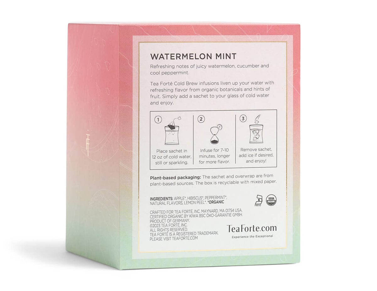 Tea Forte Tea Forte Cold Brew Watermelon Mint Tea (Box of 15) - Little Miss Muffin Children & Home