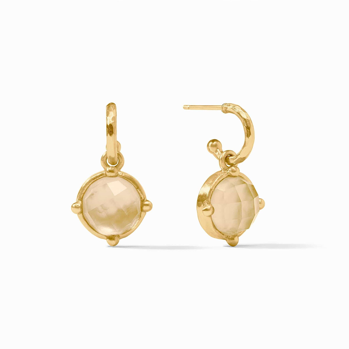 Honeybee Hoop & Iridescent Champagne Charm Earring