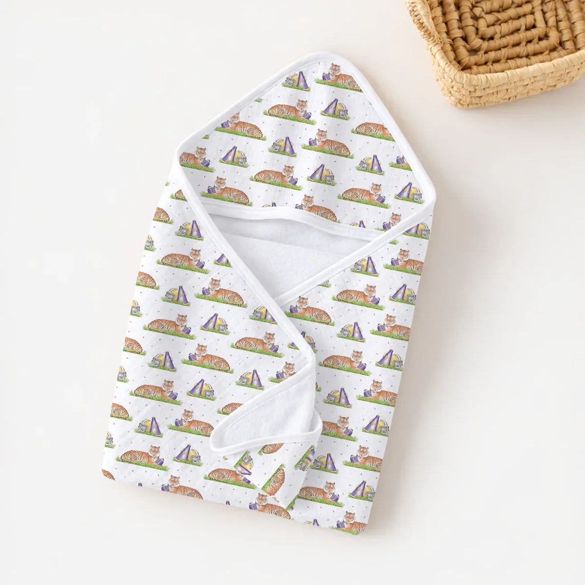 Mascot Mania in Louisiana Muslin Hooded Baby Towel