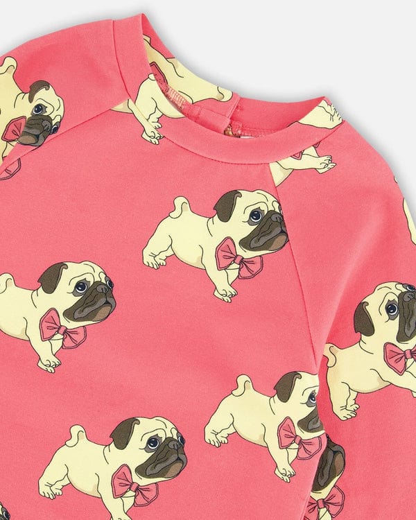 Deux Par Deux Deux Par Deux French Terry Dress Printed Puppy Pug - Little Miss Muffin Children & Home