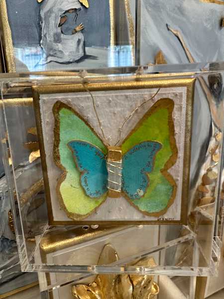 Dana Manly Art Watercolor Butterfly in Shadowbox 6x6 - Little Miss Muffin Children & Home