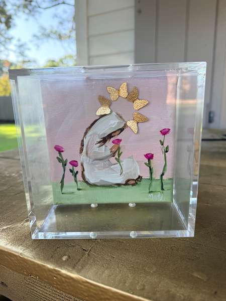 Dana Manly Art Mary and the Flowers 6”x6” Shadowbox - Little Miss Muffin Children & Home
