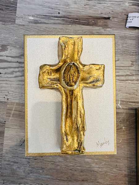 Dana Manly Art Gold Cross on Canvas Art, Assorted - Little Miss Muffin Children & Home
