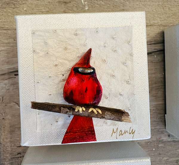 Dana Manly Art Red Bird Assorted Paintings - Little Miss Muffin Children & Home
