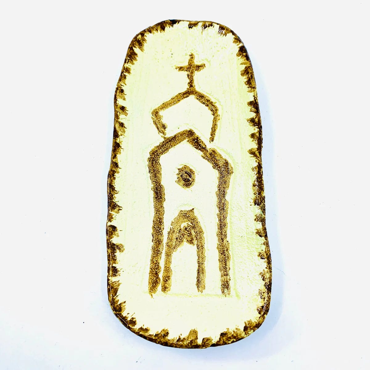 Creative Co-op Creative Co-op Decorative Embossed Cast Iron Dish with Church, 3 Colors available - Little Miss Muffin Children & Home