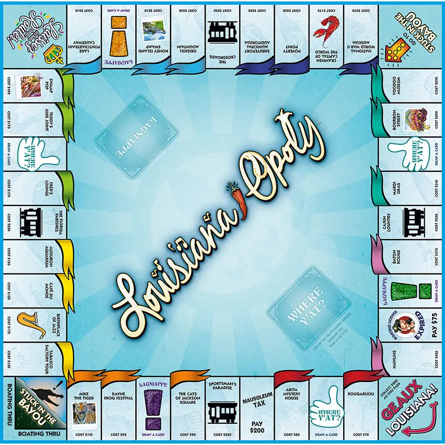 Louisiana Opoly (state) Board Game, by Late for the Sky