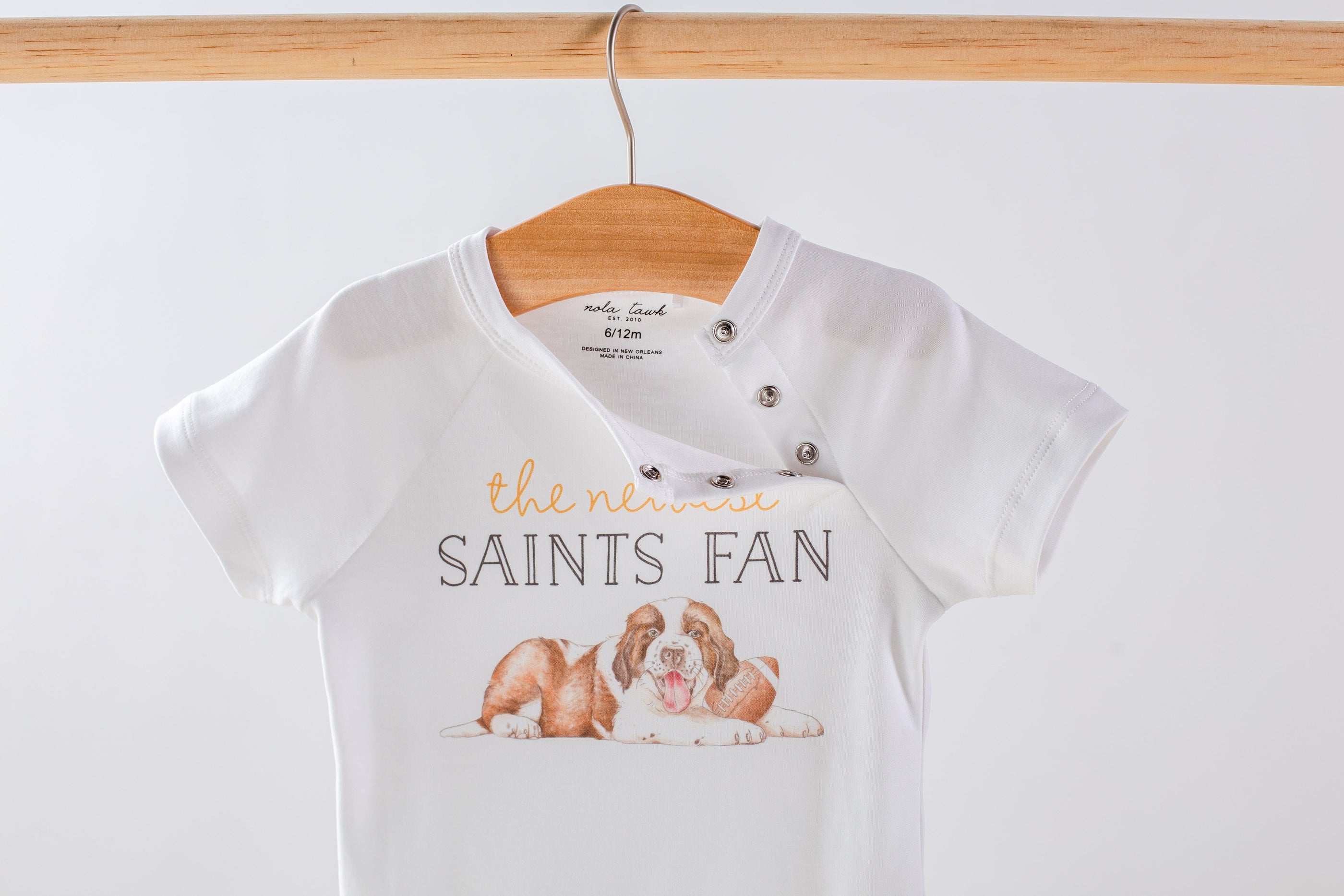 Nola Tawk Nola Tawk The Newest Saints Fan Onesie - Little Miss Muffin Children & Home