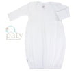 Knit Overlap Shoulder Gown Whitee No Bow