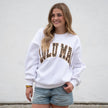 Girlie Girl Originals Cozy Leopard Lettering Sweatshirt in White - Little Miss Muffin Children & Home