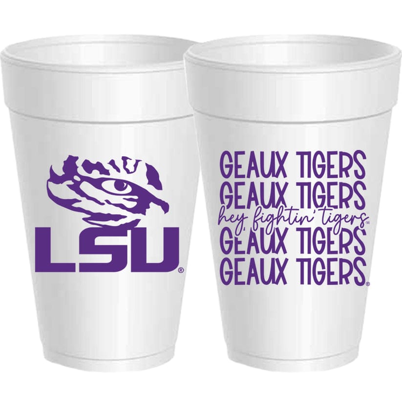 Purple LSU Fightin' Tigers Mirror Styrofoam Cups