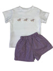 Lulu Bebe Lulu Bebe Tom LSU Tiger Embroidered Short Set - Little Miss Muffin Children & Home