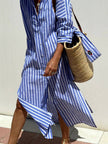 Long Sleeve Belted Shirt Dress