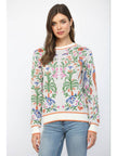BRIGHT FLORAL KNIT SWEATER