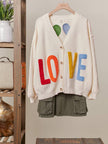 Love Lettering & Patchwork Hearts V Neck Cardigan