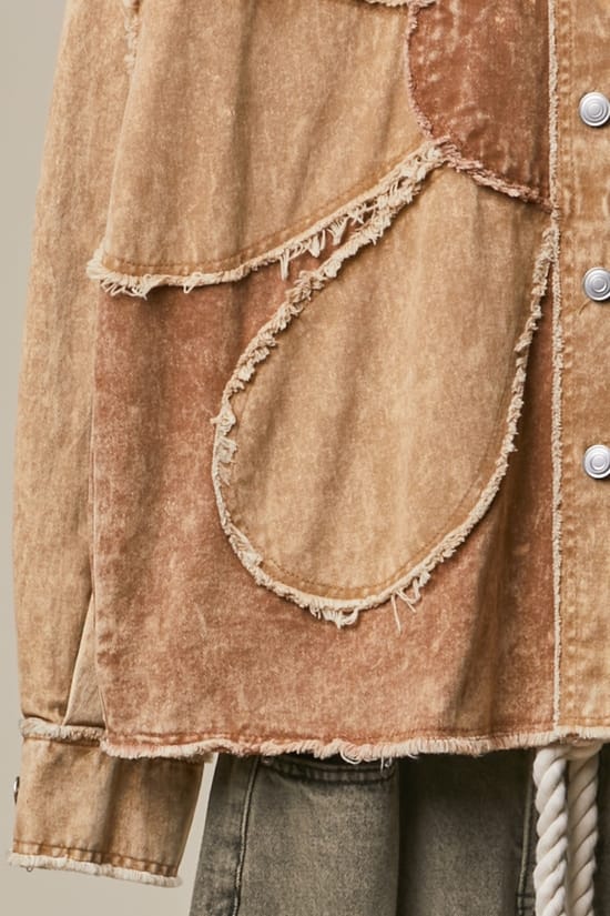 Mello. Khaki Flower Appliqué Shirt Jacket - Little Miss Muffin Children & Home