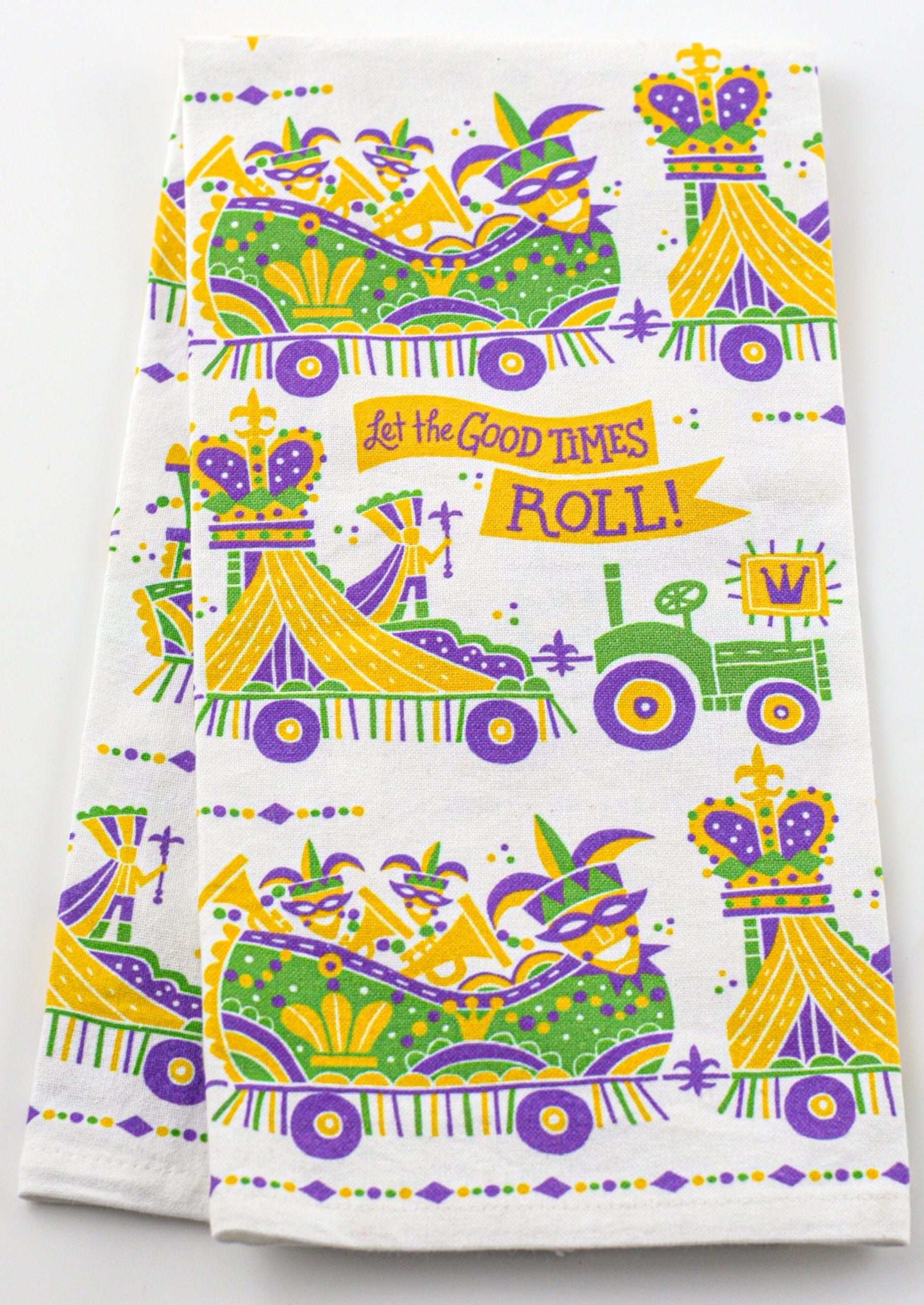 Second Line Ventures The Parish Line Mardi Gras Let the Good Times Roll Kitchen Towel - Little Miss Muffin Children & Home