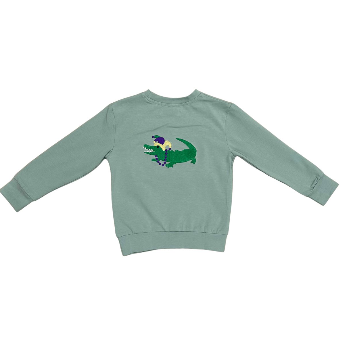 Mardi Gras tee with alligator on back 