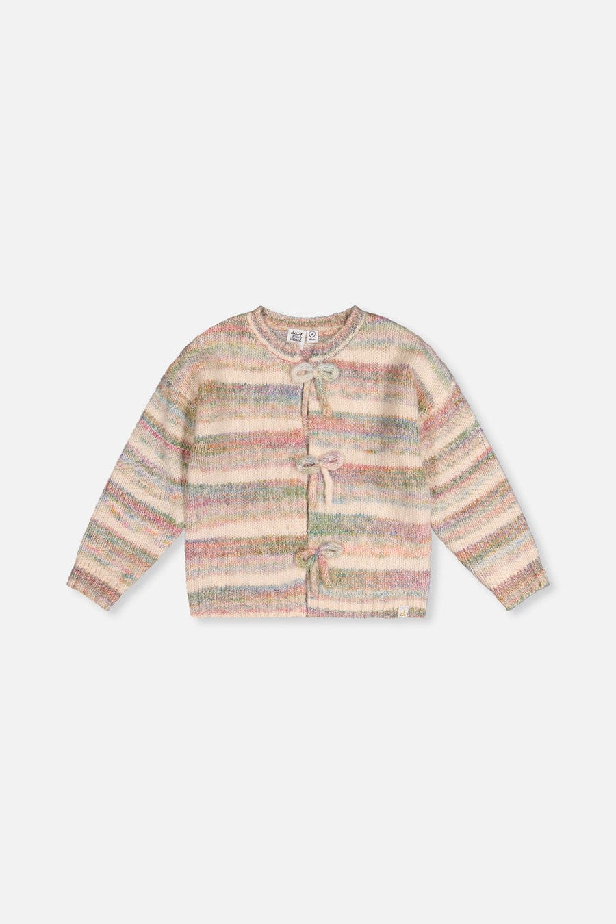 Mauve & Blue Space Dye Stripe Knitted Cardigan