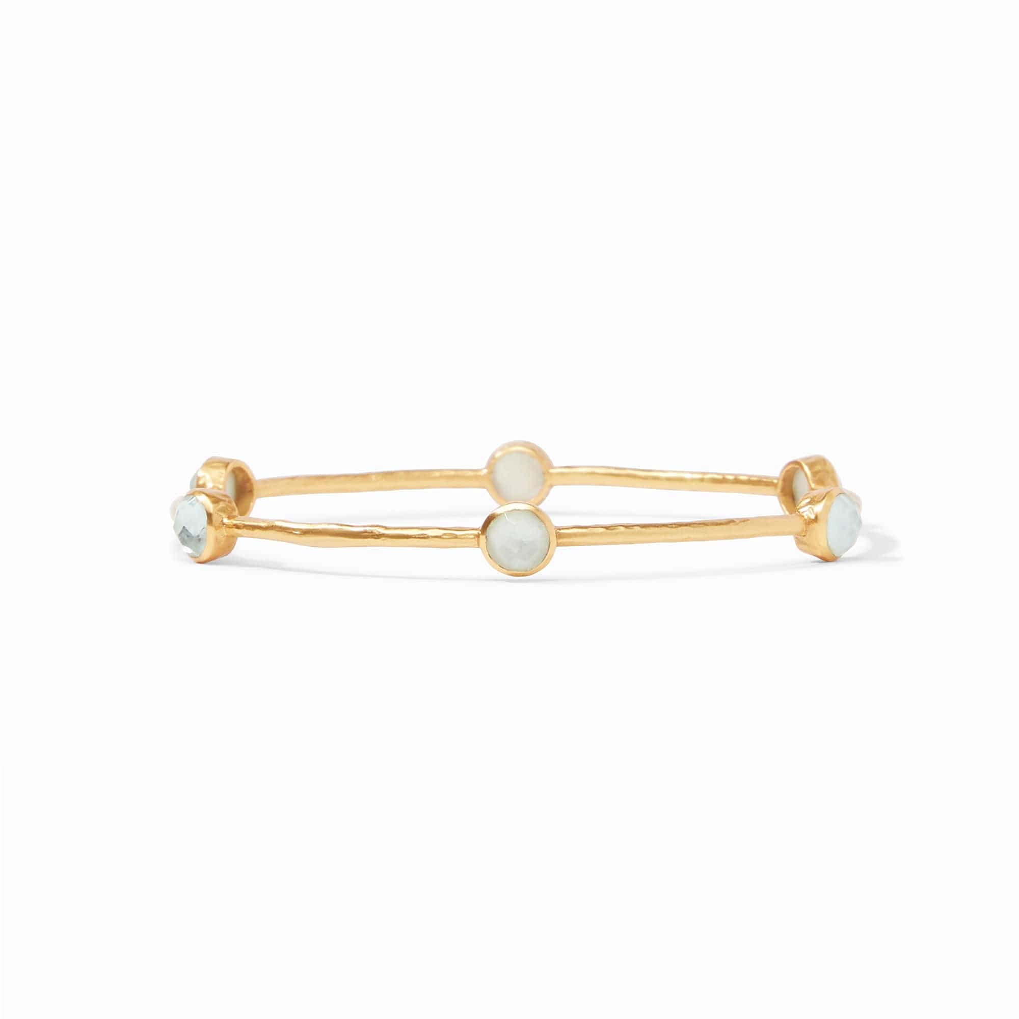 Julie Vos Julie Vos Milano Luxe Bangle with Iridescent Aquamarine Blue Stones - Little Miss Muffin Children & Home