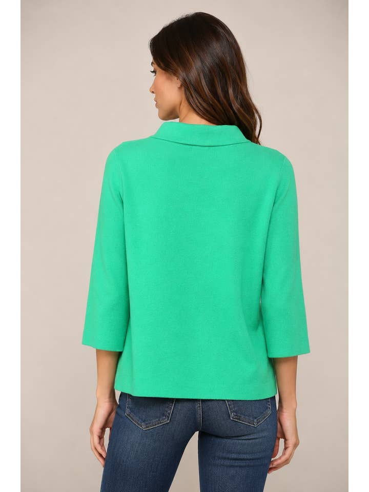 Mock Neck Pull Over Bell Sleeve Sweater