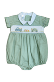 Noah Pumpkin Smocked Boy Bubble