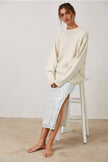 Oatmeal Relaxed Boyfriend Fit Crew Neck Sweater