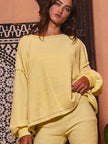 Oversized Open Back Reverse Stitch Sweatshirt