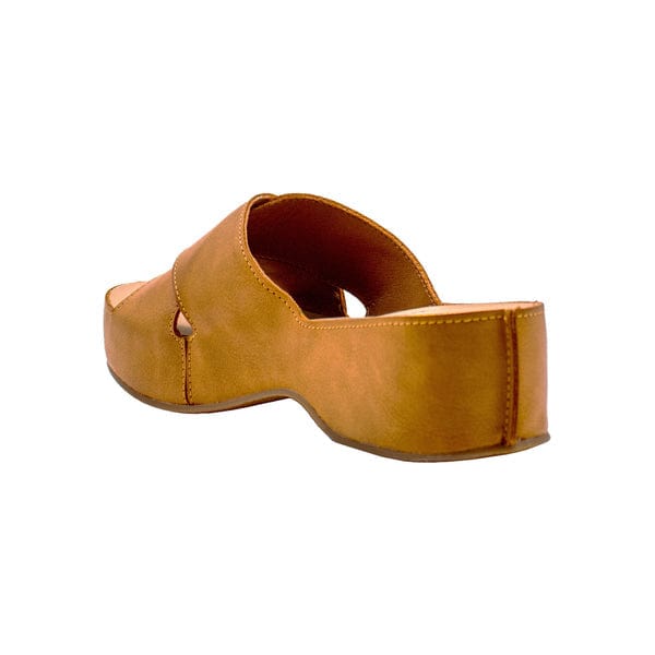 Volatile Volatile Edith Faux Leather Criss-Cross Slide Sandal in Tan - Little Miss Muffin Children & Home