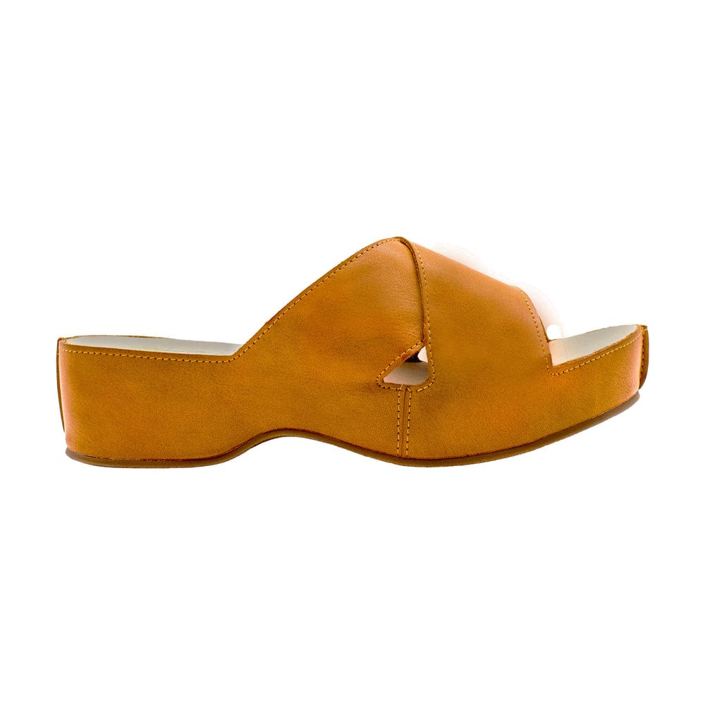 Volatile Volatile Edith Faux Leather Criss-Cross Slide Sandal in Tan - Little Miss Muffin Children & Home
