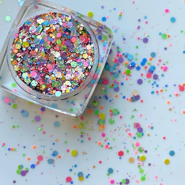 Pastel Rainbow Face and Body Glitter