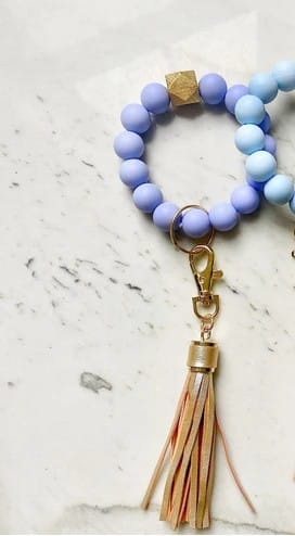 Lanyard Lovebirds O Wristband Keychain Gold Tassel - Little Miss Muffin Children & Home