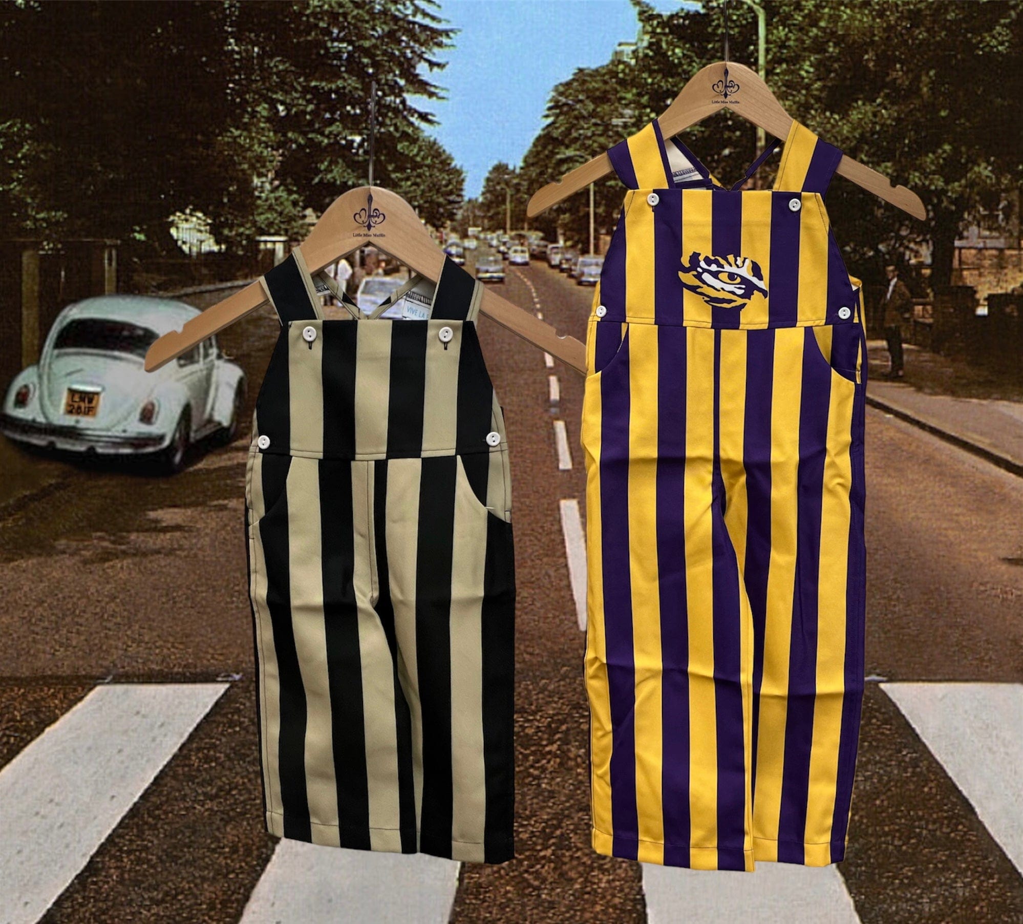 Vive La Fete Vive La Fete LSU Tigers Logo Overalls - Little Miss Muffin Children & Home