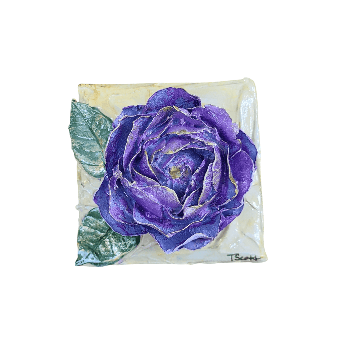 TamScottArt TamScottArt 4x4 Clay Rose Artwork, Purple - Little Miss Muffin Children & Home