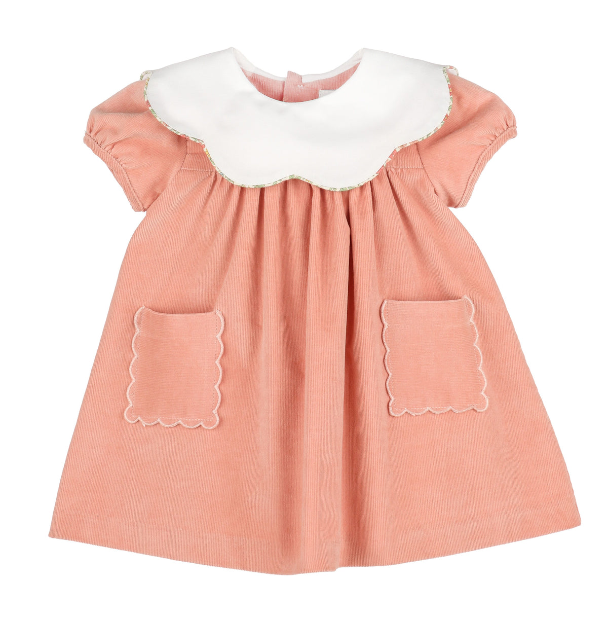 Pink Vintage Cords Scallop Dress