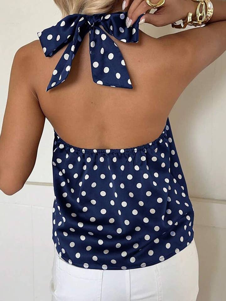 Polka Dot Halter Neck Top