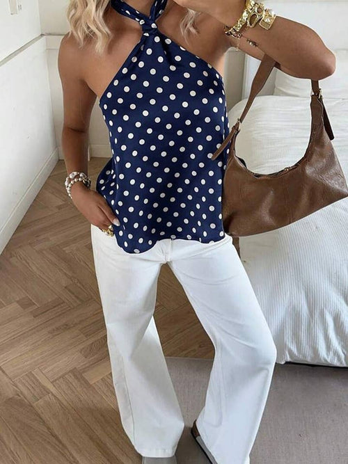 Polka Dot Halter Neck Top