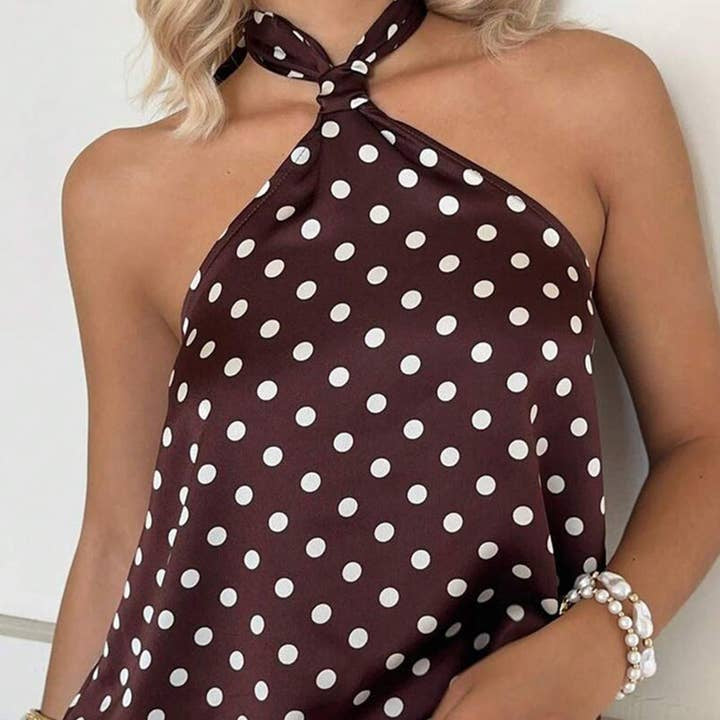 Polka Dot Halter Neck Top