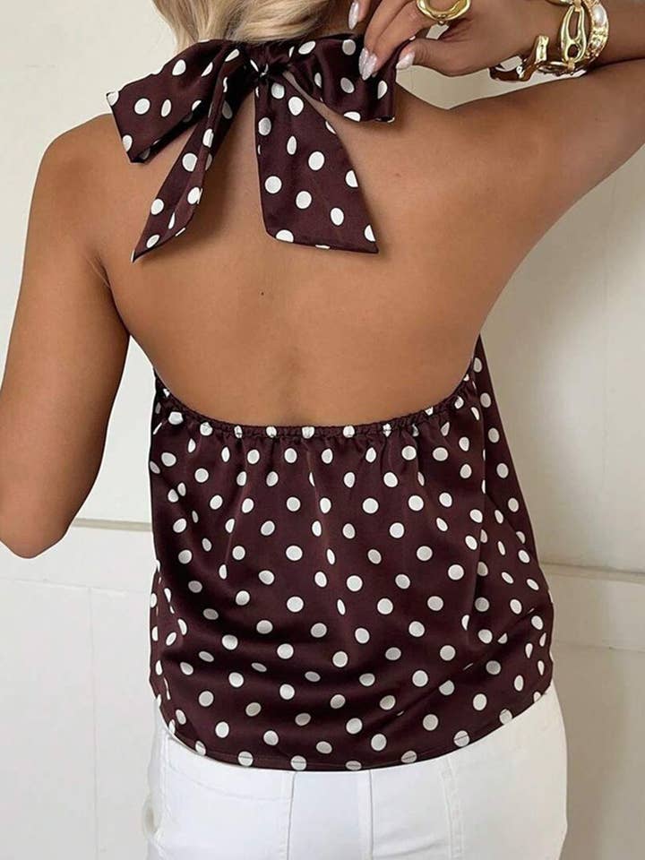 Polka Dot Halter Neck Top