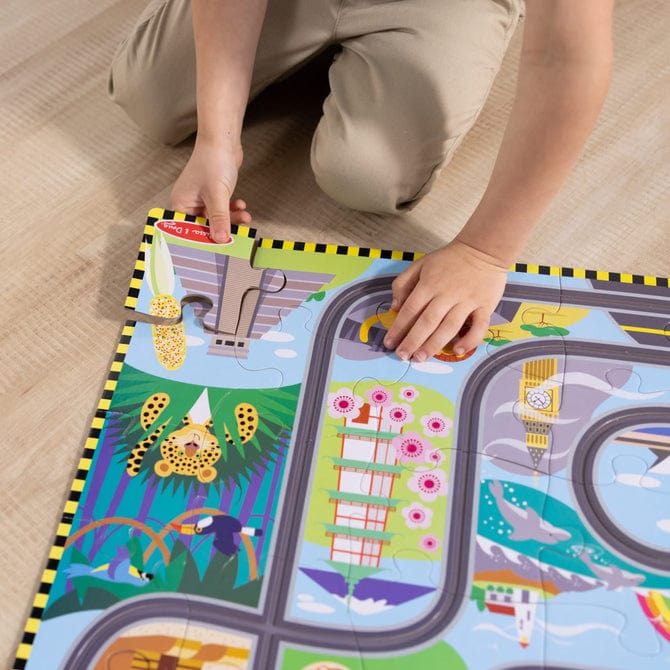 Melissa & Doug Melissa & Doug Race Around the World Tracks Floor Puzzle - Little Miss Muffin Children & Home