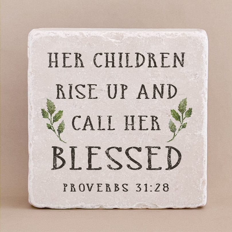 Proverbs 31:28 Small Stone Block
