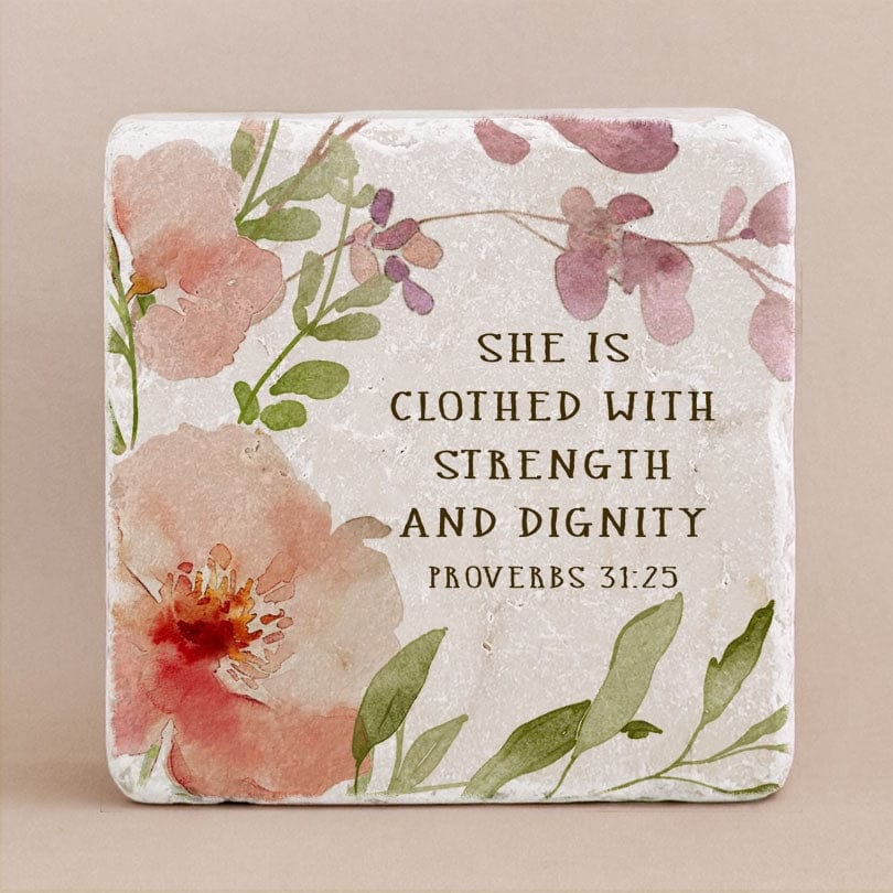 Proverbs 31:25 Small Stone Block